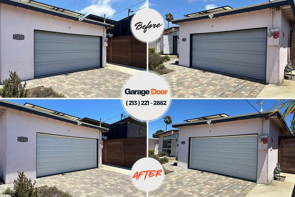 Before and after: garage door repair Rutland, VT